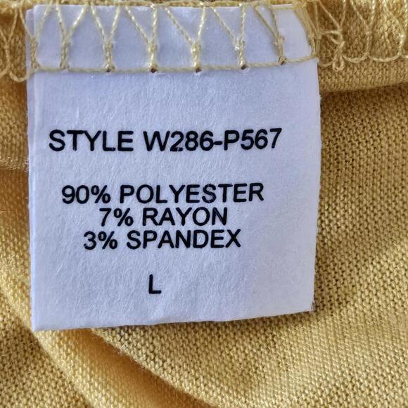 2/$30 Colette Yellow Floral Slit Twist Sleeve Blouse Size L | Bright & Feminine - Picture 3 of 6